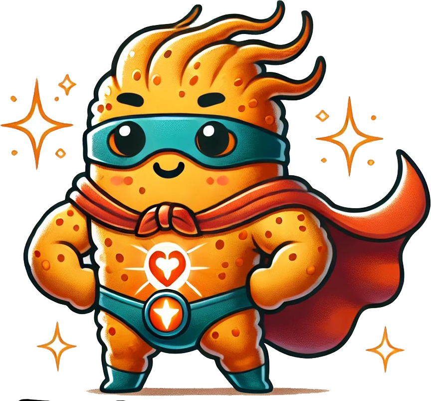 Ruminococcus, "The Energy Titan"! ⚡🔥🦸‍♂️ He’s strong, confident, and radiating power as he converts fiber into fuel for the microbiome.